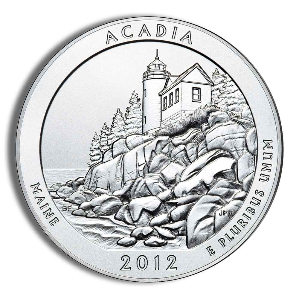 2012 5 Oz America The Beautiful Acadia Silver Coin - BU