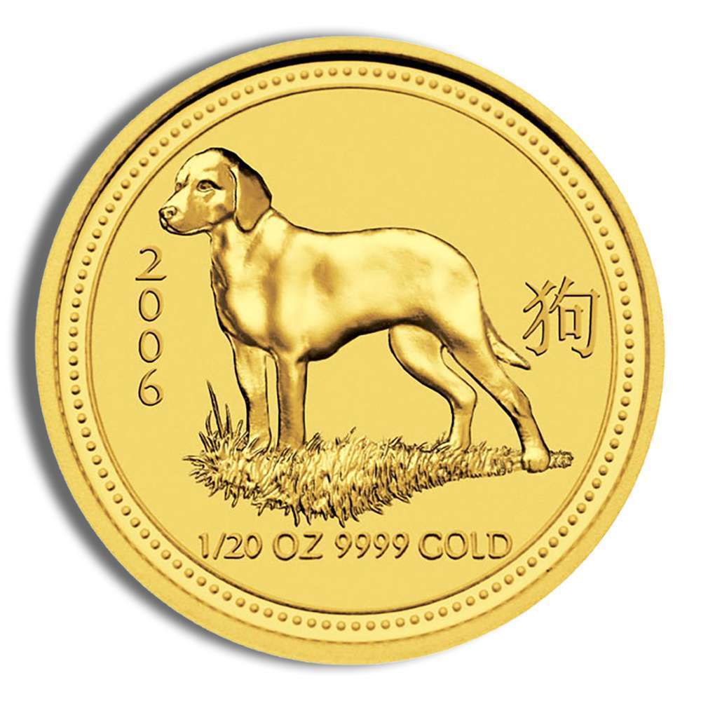 2006 1/20 Oz Australia Gold Lunar Dog (Series I) - BU