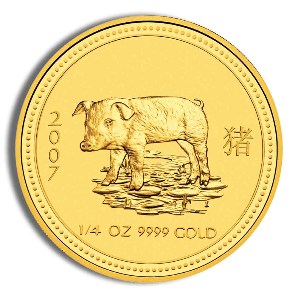 2007 1/4 Oz Australia Gold Lunar Pig (Series I) - BU
