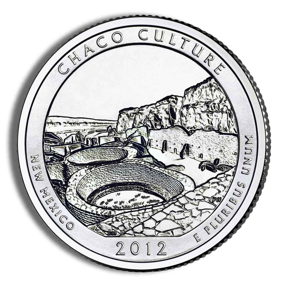 2012 5 Oz America The Beautiful Chaco Culture Silver Coin - BU