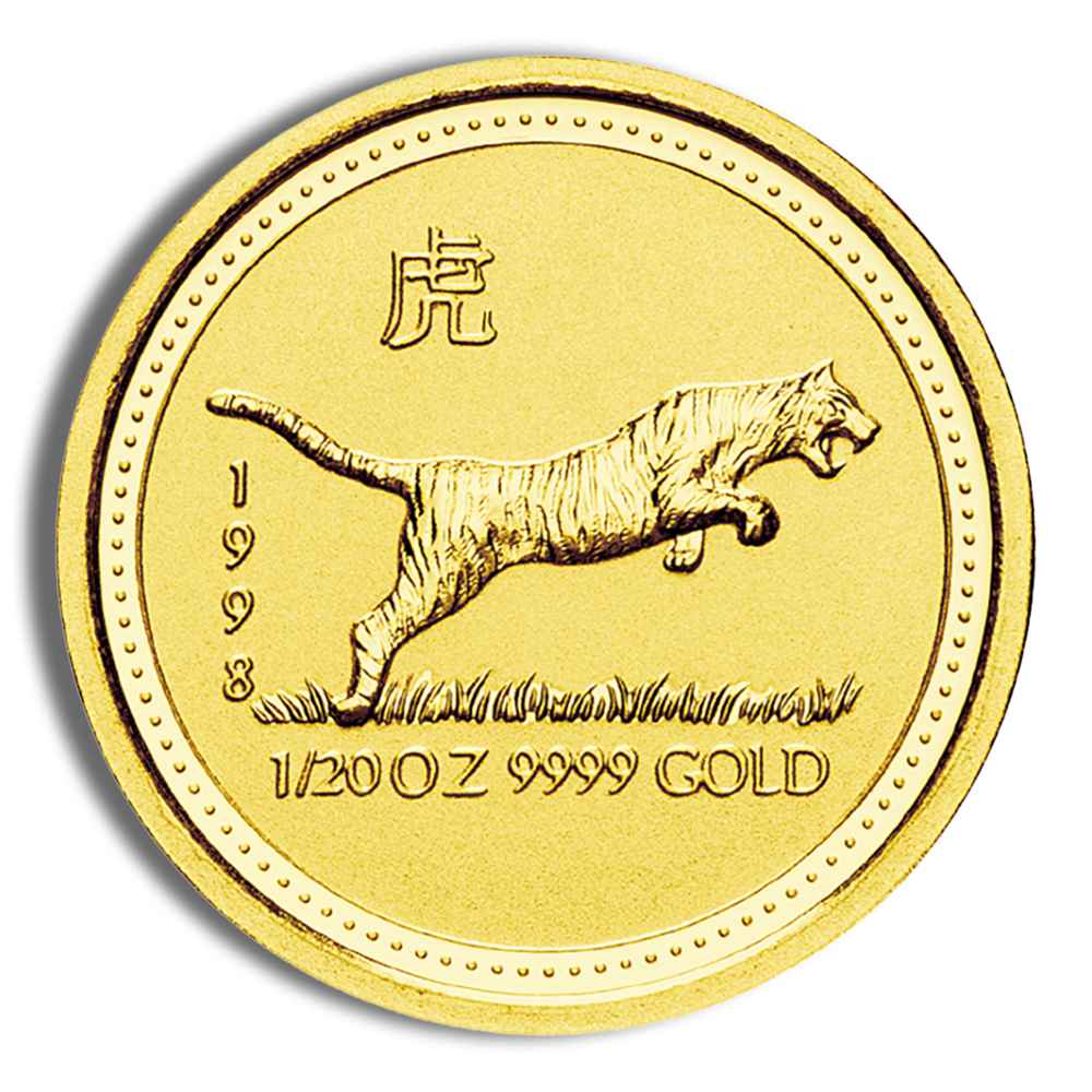 1998 1/20 Oz Australia Gold Lunar Tiger (Series I) - BU