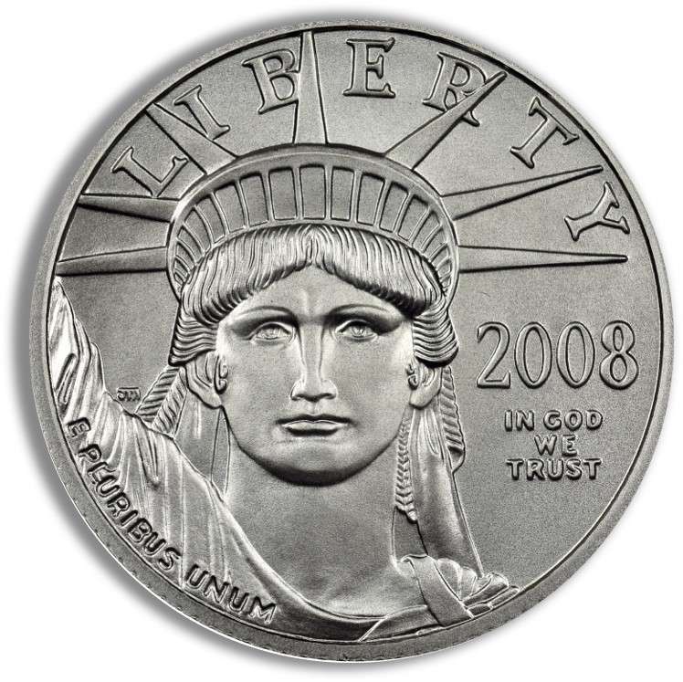 2008-W 1/4 Oz Burnished Platinum American Eagle - NGC MS70