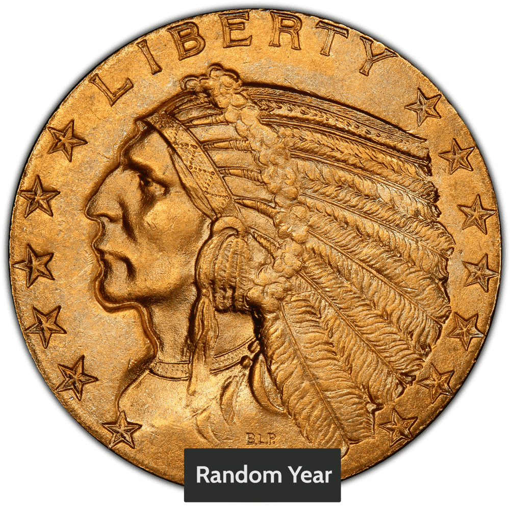 $5 Gold Indian Half Eagle - BU (Random Year)