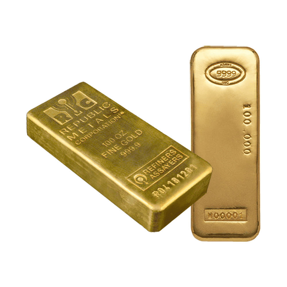 100 Oz Gold Bar .9999 (Random Brand, COMEX/LBMA Deliverable)